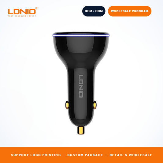 LDNIO C102 160W 3 Ports Digital Display Fast Car Charger