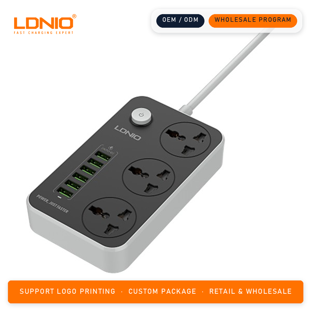 LDNIO 3 AC Outlets + 6 USB SC3604 Universal Power Strip