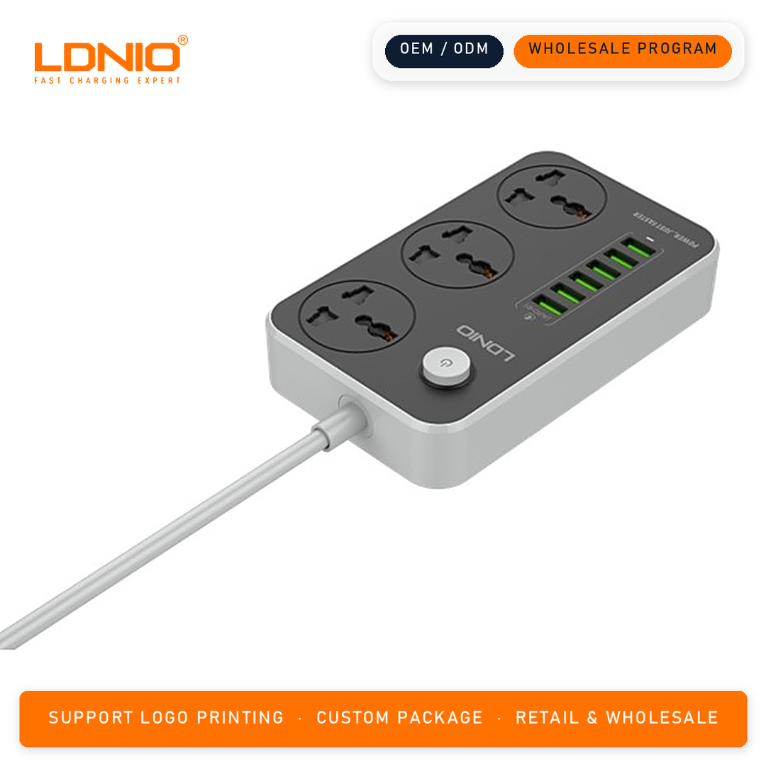 LDNIO 3 AC Outlets + 6 USB SC3604 Universal Power Strip