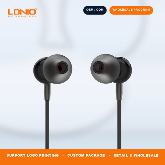 LDNIO HP05 3.5mm Wired In Ear Earphones Built in Mic Heavy Bass Mobile Phone Headset Bulk