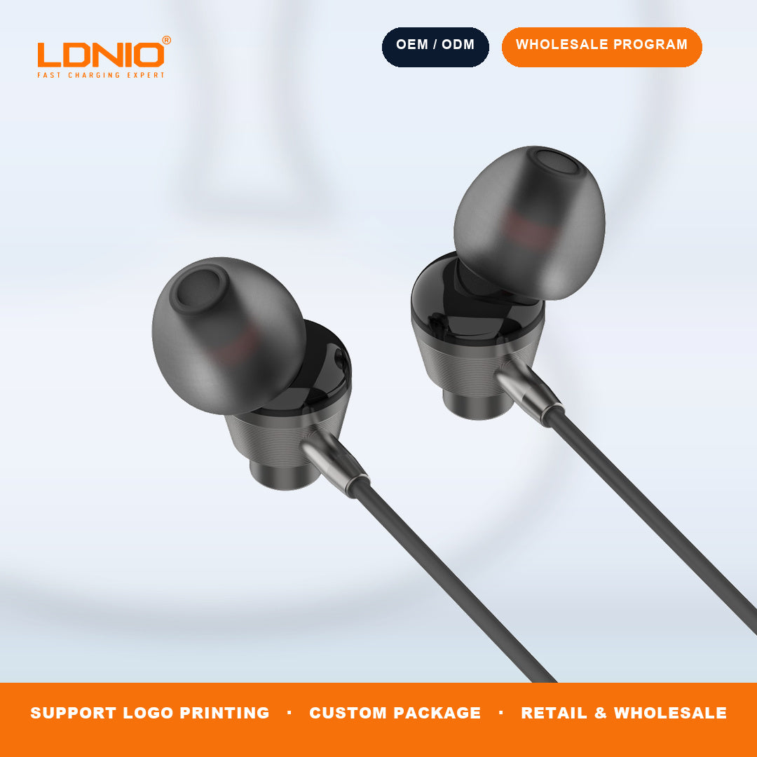 LDNIO HP05 3.5mm Wired In Ear Earphones Built in Mic Heavy Bass Mobile Phone Headset Bulk