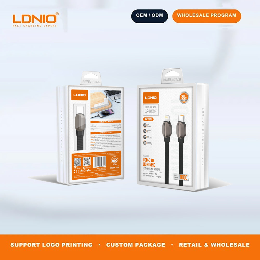 LDNIO LC211i USB-C to Lightning 30W PD Fast Charging Data Cable for iPhone