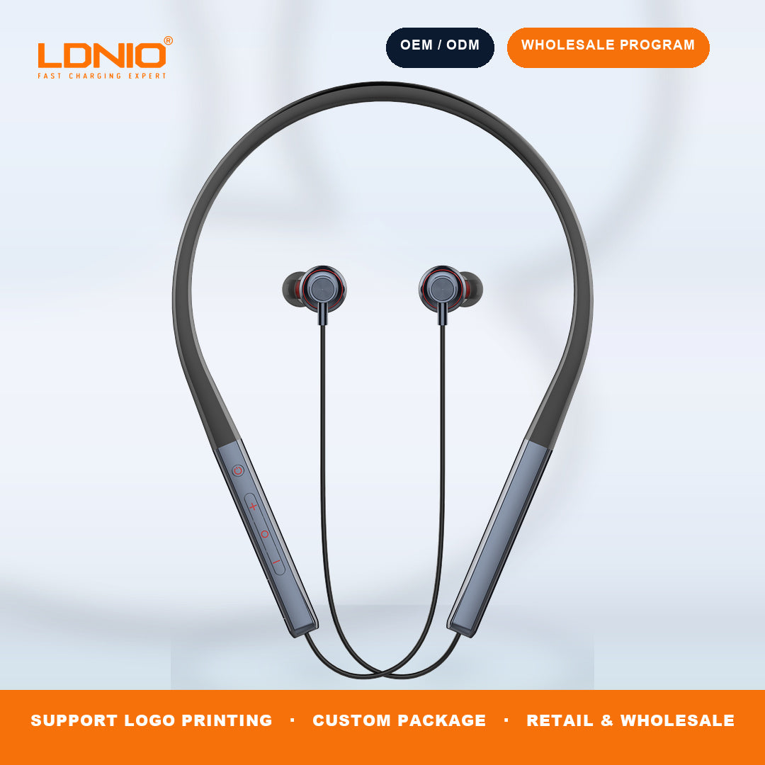 LDNIO N01 Bluetooth 5.3 Neckband Earphones 50H Playtime Magnetic Sport Headset Factory Wholesale