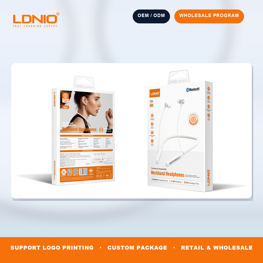 LDNIO N02 Neckband Wireless Bluetooth Earphone For Sport