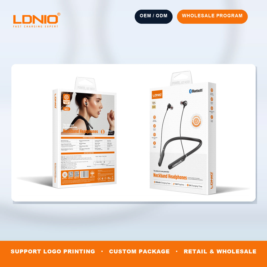 LDNIO N02 Neckband Wireless Bluetooth Earphone For Sport