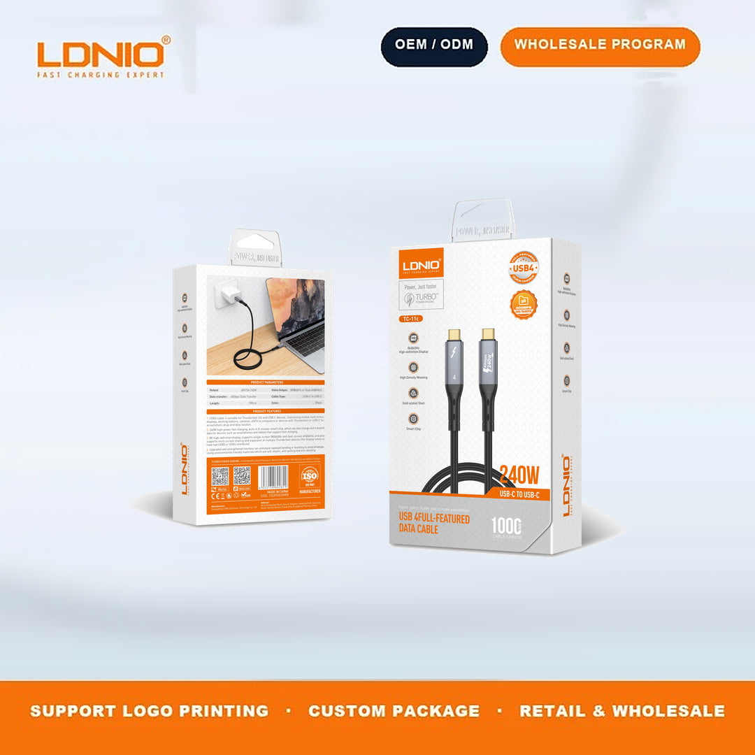 LDNIO TC-11C 240W High Power USB-C Fast Charging Cable Heavy Duty Data Cord