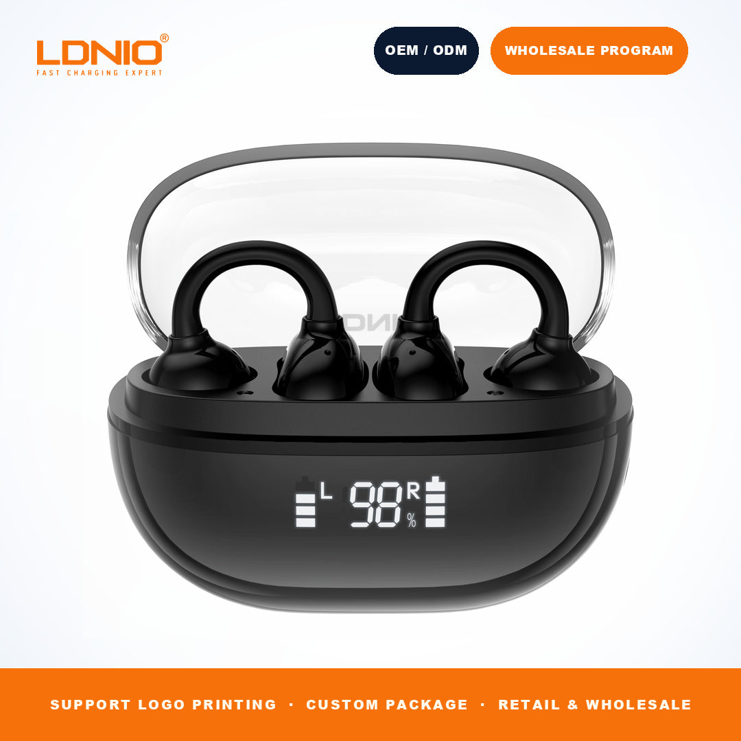LDNIO T08 OWS Open Ear Sports Earbuds Bluetooth 5.3 Touch Control Earphones