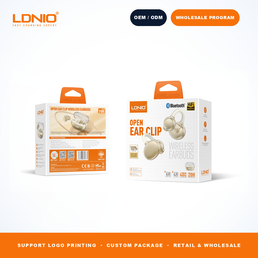 LDNIO T08 OWS Open Ear Sports Earbuds Bluetooth 5.3 Touch Control Earphones