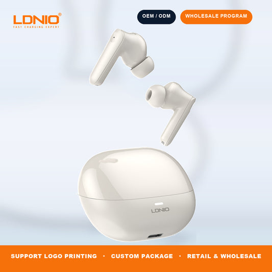 LDNIO T05 Glossy TWS Wireless Earbuds Bluetooth In-Ear Headphones Factory Direct