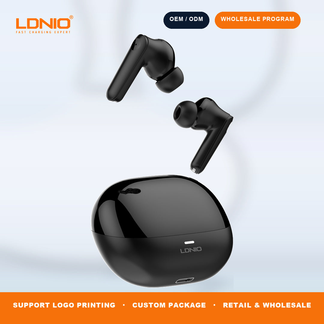 LDNIO T05 Glossy TWS Wireless Earbuds Bluetooth In-Ear Headphones Factory Direct