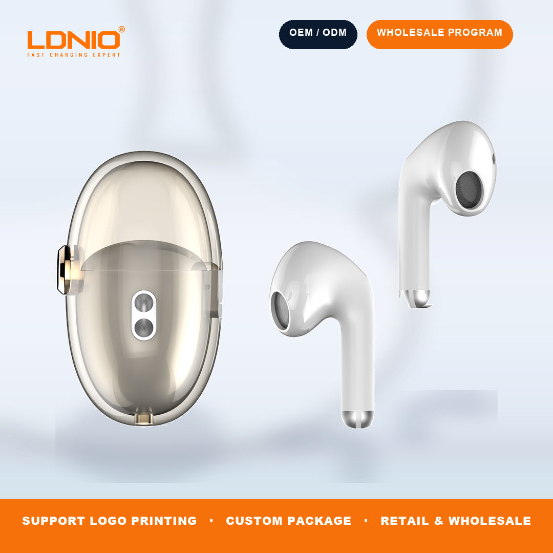 LDNIO T03 Crystal Shell TWS Earbuds Wireless Bluetooth In-Ear Headphones Wholesale