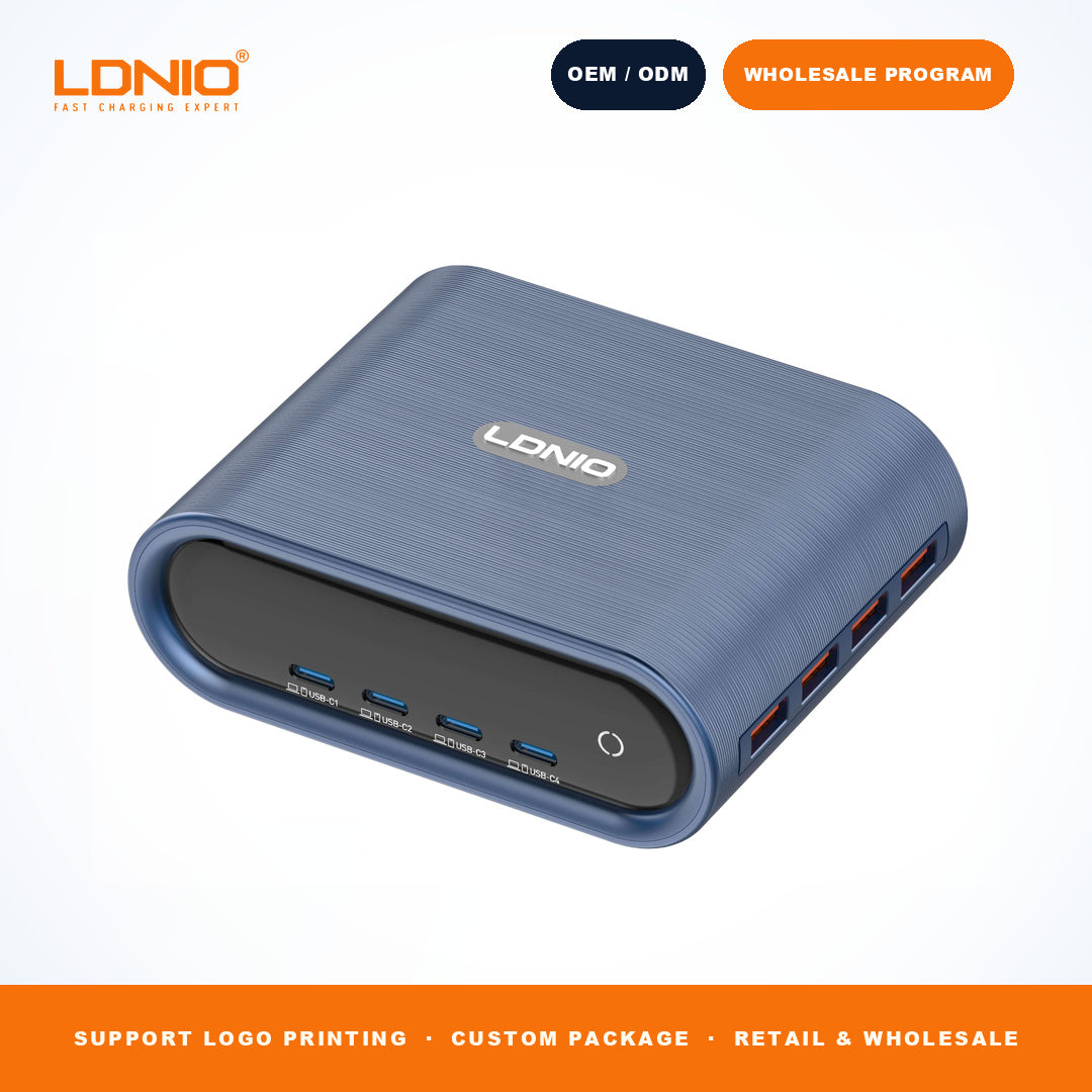 LDNIO Q17 100W 8 Port GaN Desktop Charging Station