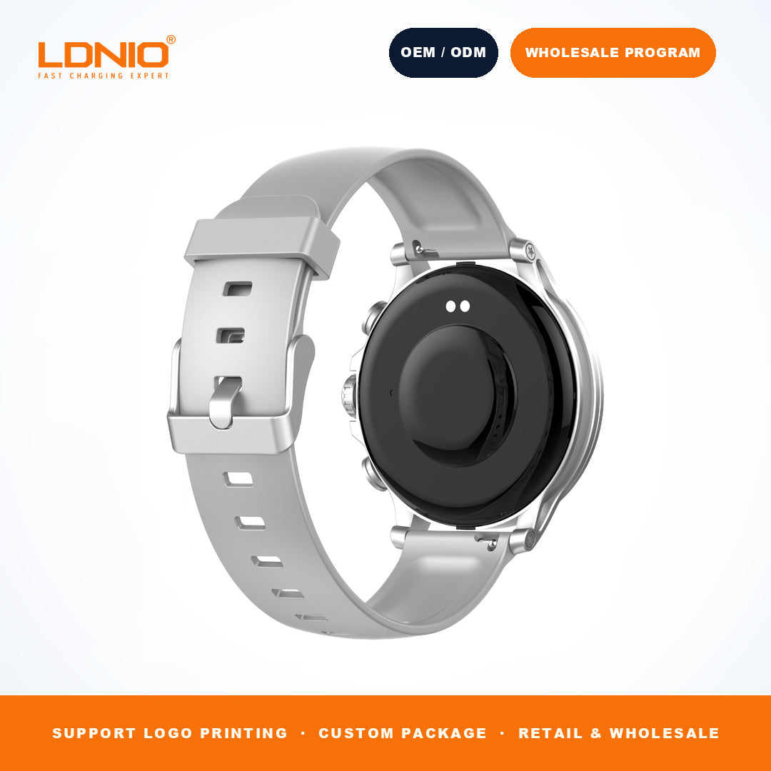 LDNIO SW1 Men Round Smart Watch Silicone Strap