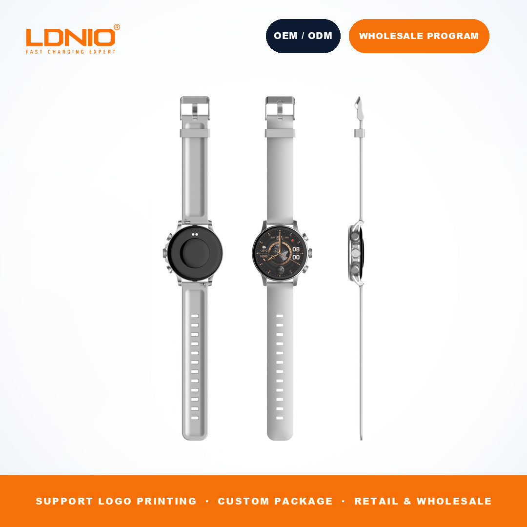 LDNIO SW1 Men Round Smart Watch Silicone Strap