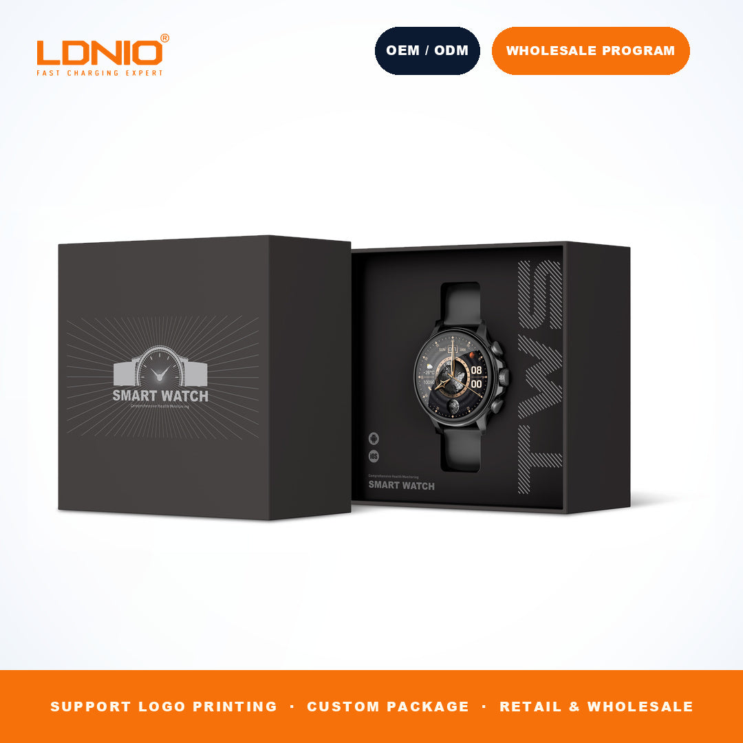 LDNIO SW1 Men Round Smart Watch Silicone Strap