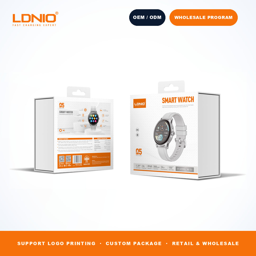 LDNIO SW5 Men Round Skeleton Smart Watch Silicone Strap