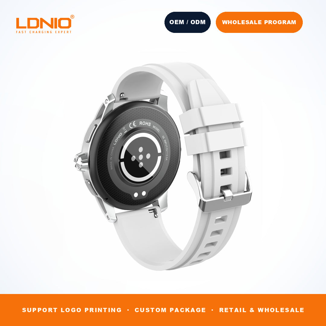 LDNIO SW5 Men Round Skeleton Smart Watch Silicone Strap