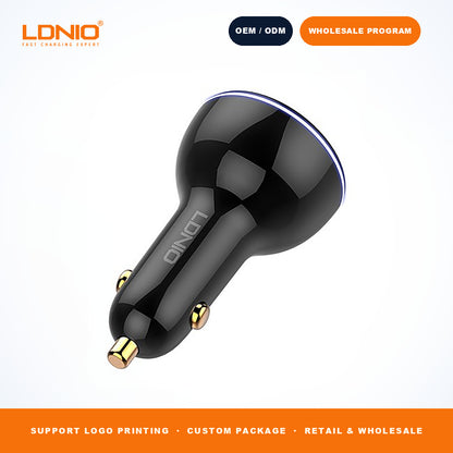 LDNIO C102 160W 3 Ports Digital Display Fast Car Charger