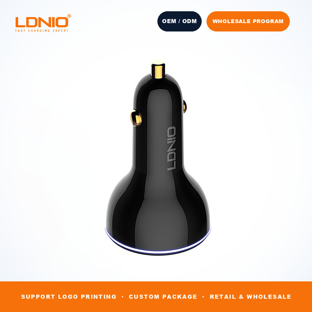LDNIO C102 160W 3 Ports Digital Display Fast Car Charger