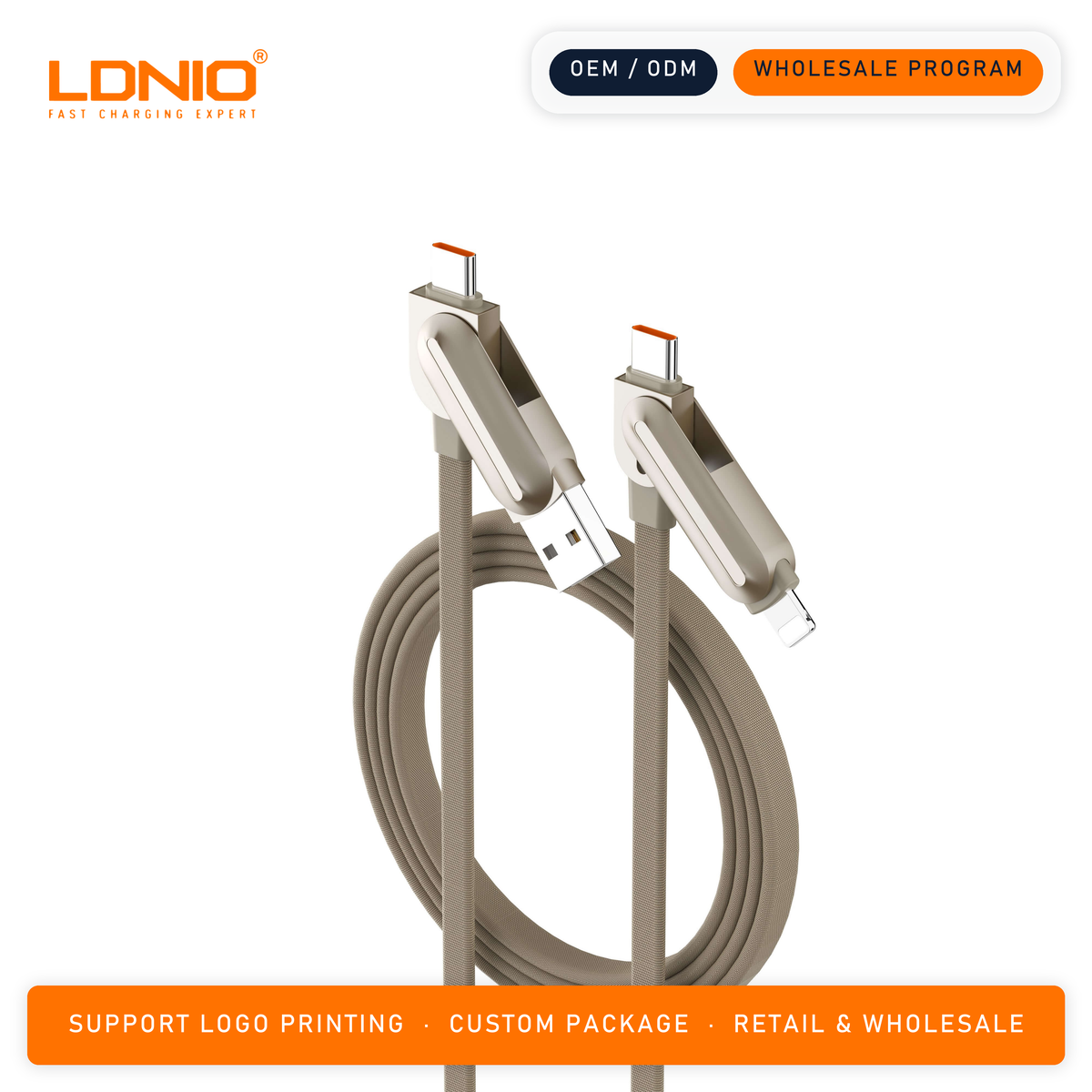 LDNIO 100w 4 IN 1 Multiple data cables LC25