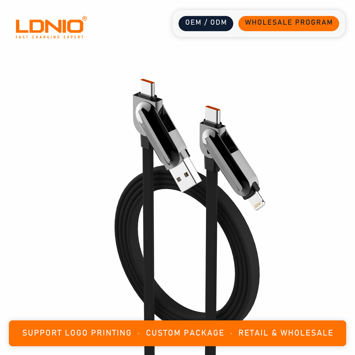 LDNIO 100w 4 IN 1 Multiple data cables LC25