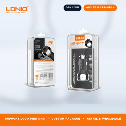 LDNIO 36W Zinc Alloy Shell Super Fast Car charger C1
