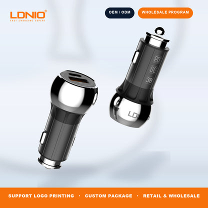 LDNIO 36W Zinc Alloy Shell Super Fast Car charger C1