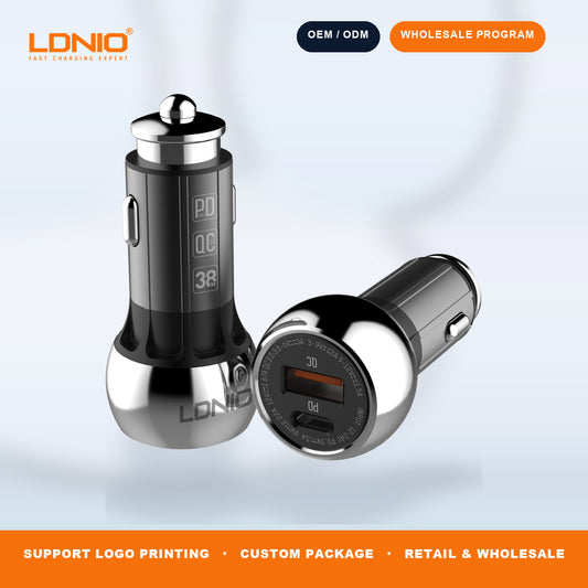 LDNIO 36W Zinc Alloy Shell Super Fast Car charger C1