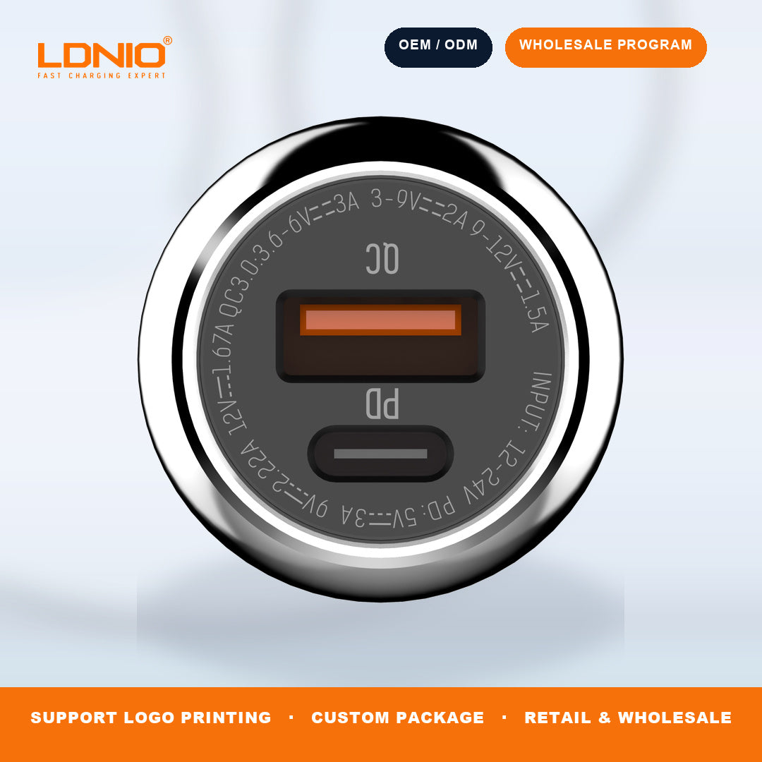 LDNIO 36W Zinc Alloy Shell Super Fast Car charger C1