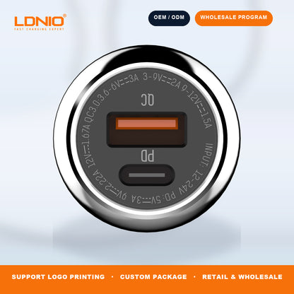 LDNIO 36W Zinc Alloy Shell Super Fast Car charger C1