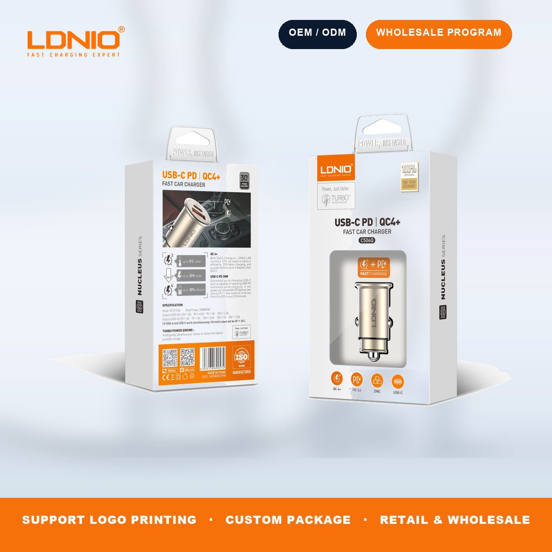 LDNIO 36W Dual USB Ports Fast Car charger C506Q
