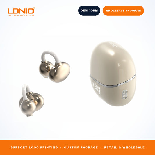 LDNIO T09 OWS Wireless Earbuds 400mAh Mirror Charging Case Open Ear Sports