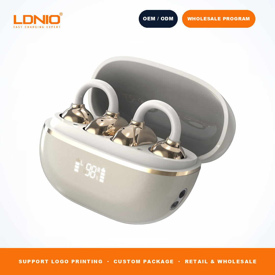 LDNIO T09 OWS Wireless Earbuds 400mAh Mirror Charging Case Open Ear Sports