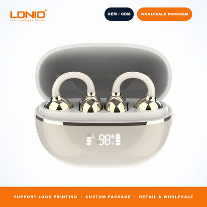 LDNIO T09 OWS Wireless Earbuds 400mAh Mirror Charging Case Open Ear Sports