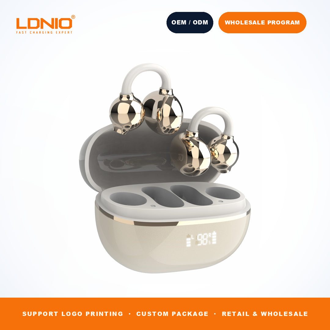 LDNIO T09 OWS Wireless Earbuds 400mAh Mirror Charging Case Open Ear Sports