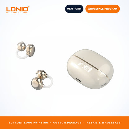 LDNIO T09 OWS Wireless Earbuds 400mAh Mirror Charging Case Open Ear Sports