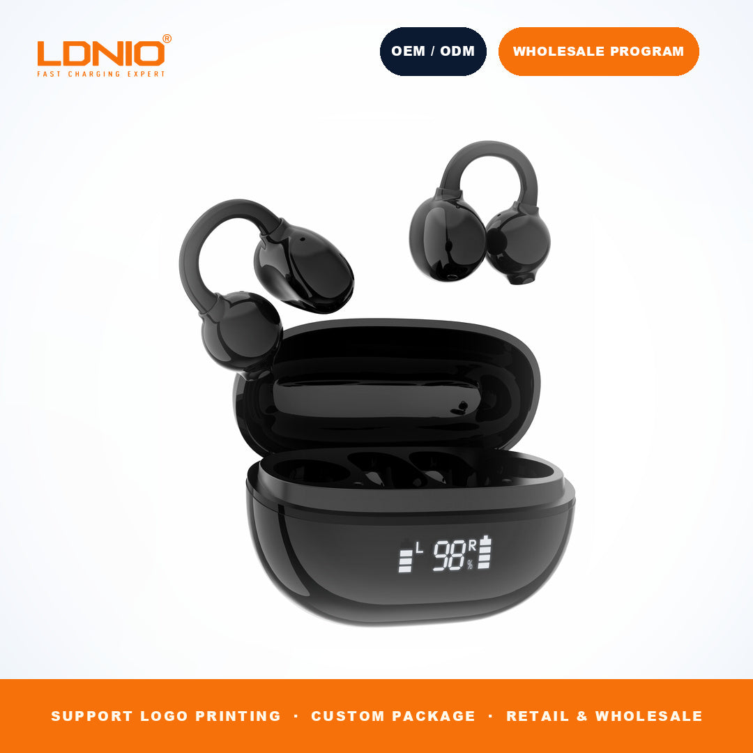 LDNIO T09 OWS Wireless Earbuds 400mAh Mirror Charging Case Open Ear Sports