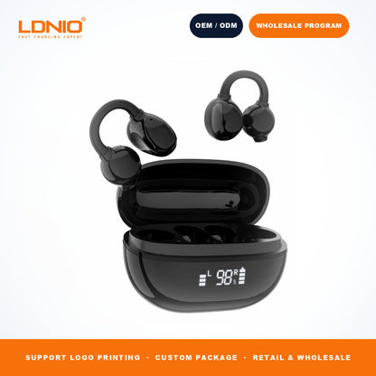 LDNIO T09 OWS Wireless Earbuds 400mAh Mirror Charging Case Open Ear Sports