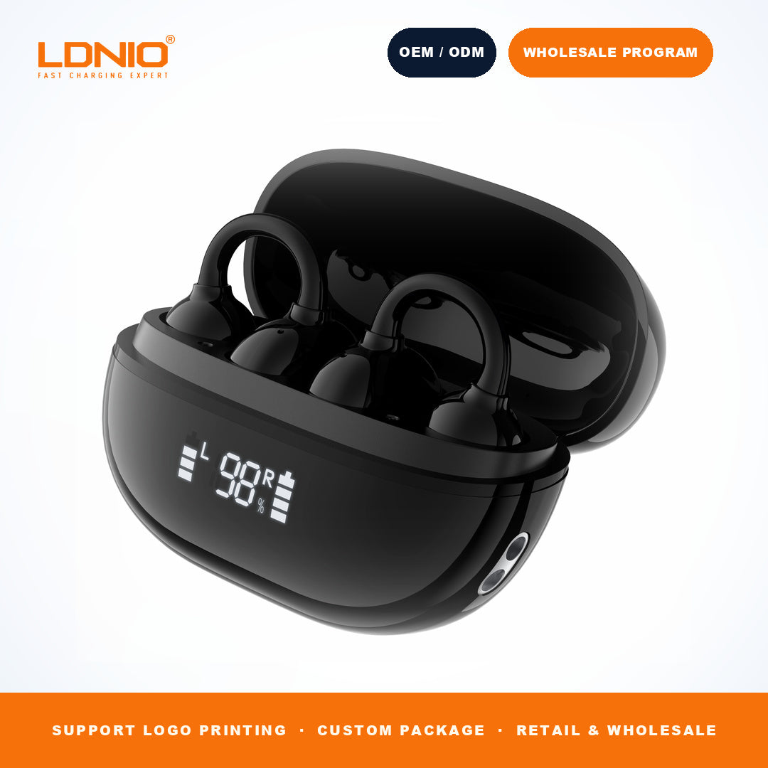 LDNIO T09 OWS Wireless Earbuds 400mAh Mirror Charging Case Open Ear Sports