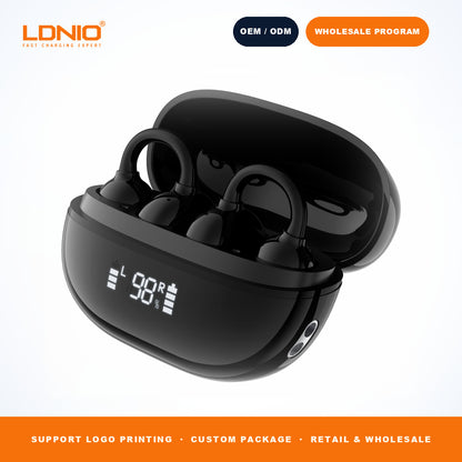 LDNIO T09 OWS Wireless Earbuds 400mAh Mirror Charging Case Open Ear Sports