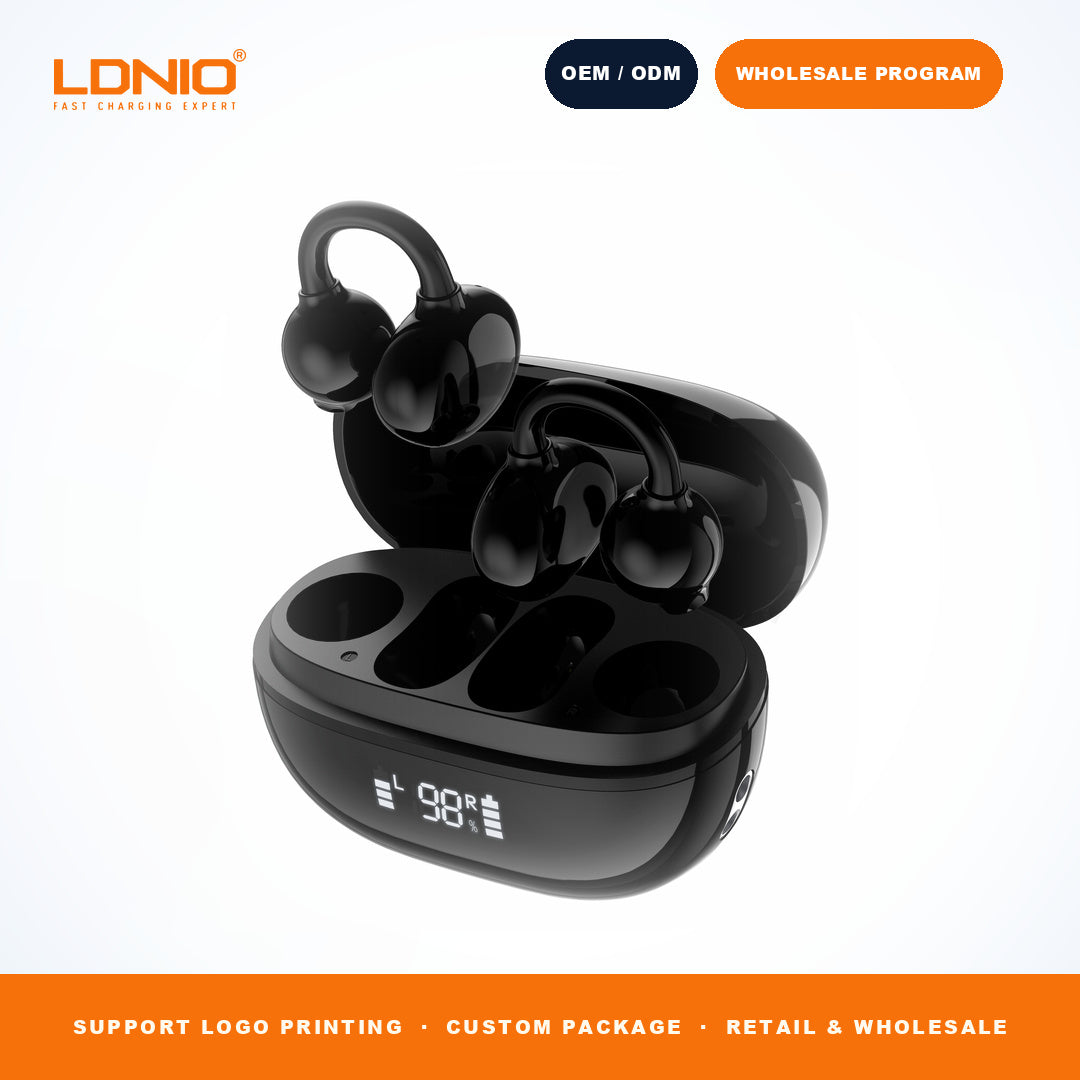 LDNIO T09 OWS Wireless Earbuds 400mAh Mirror Charging Case Open Ear Sports