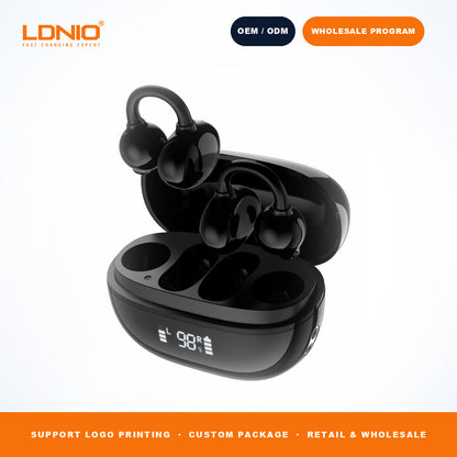 LDNIO T09 OWS Wireless Earbuds 400mAh Mirror Charging Case Open Ear Sports