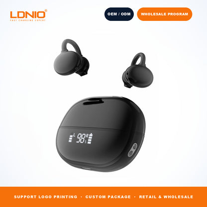 LDNIO T09 OWS Wireless Earbuds 400mAh Mirror Charging Case Open Ear Sports