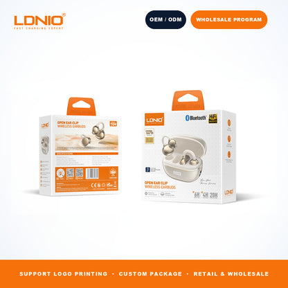 LDNIO T09 OWS Wireless Earbuds 400mAh Mirror Charging Case Open Ear Sports