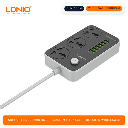LDNIO 3 AC Outlets + 6 USB SC3604 Universal Power Strip