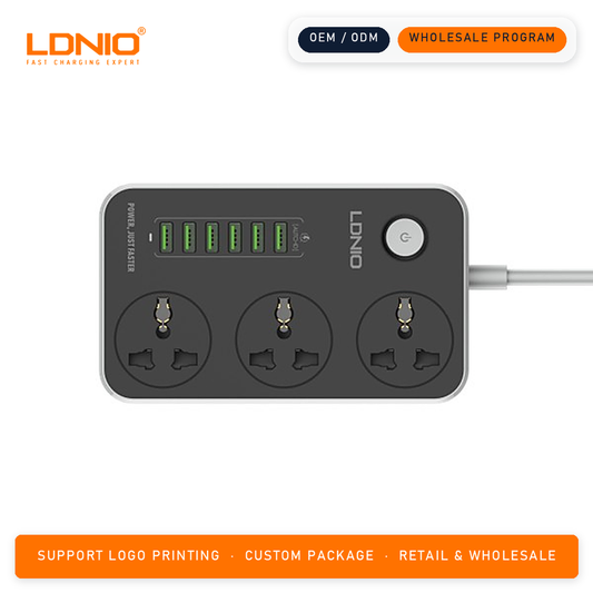 LDNIO 3 AC Outlets + 6 USB SC3604 Universal Power Strip