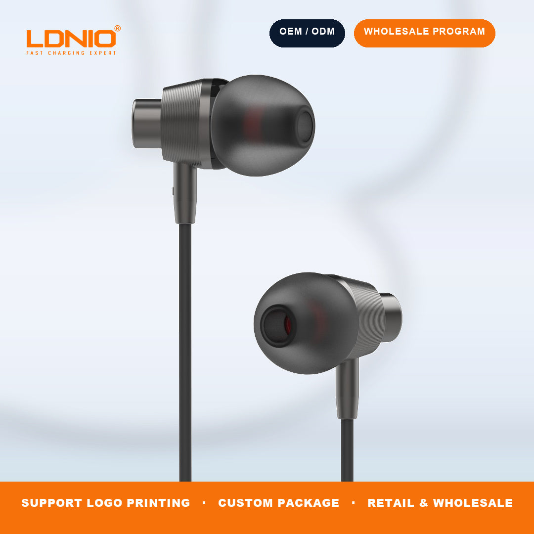 LDNIO HP05 3.5mm Wired In Ear Earphones Built in Mic Heavy Bass Mobile Phone Headset Bulk