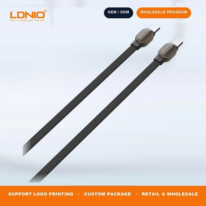 LDNIO LC211C USB-C to USB-C 65W Fast Charging Cable High Speed Data Transfer