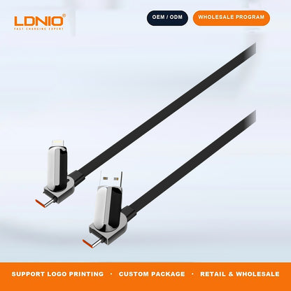 LDNIO LC25 100W 4-in-1 Fast Charging Data Cable, Multi Connectors for All Devices