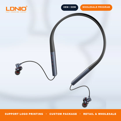 LDNIO N01 Bluetooth 5.3 Neckband Earphones 50H Playtime Magnetic Sport Headset Factory Wholesale